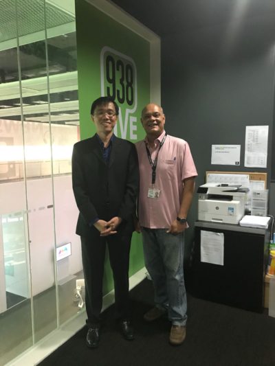 Martin (left) with 938Live host Keith De Souza.